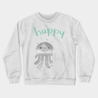 Happy Smiling Pi Octopus - Pi Day Crewneck Sweatshirt